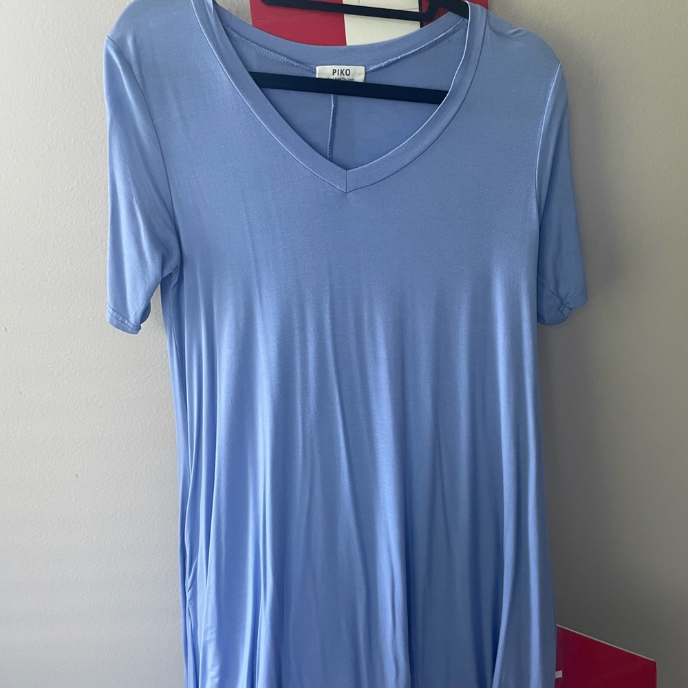 Periwinkle shift dress.